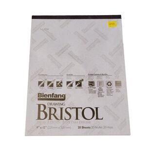 Vintage 1996 Bienfang Drawing Bristol Paper 9" x 12" New